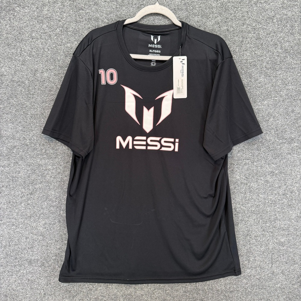 Lionel Messi Shirt Mens XL Black Number 10 Tshirt Soccer Athletic Training NEW